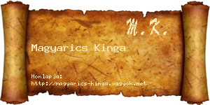 Magyarics Kinga névjegykártya
